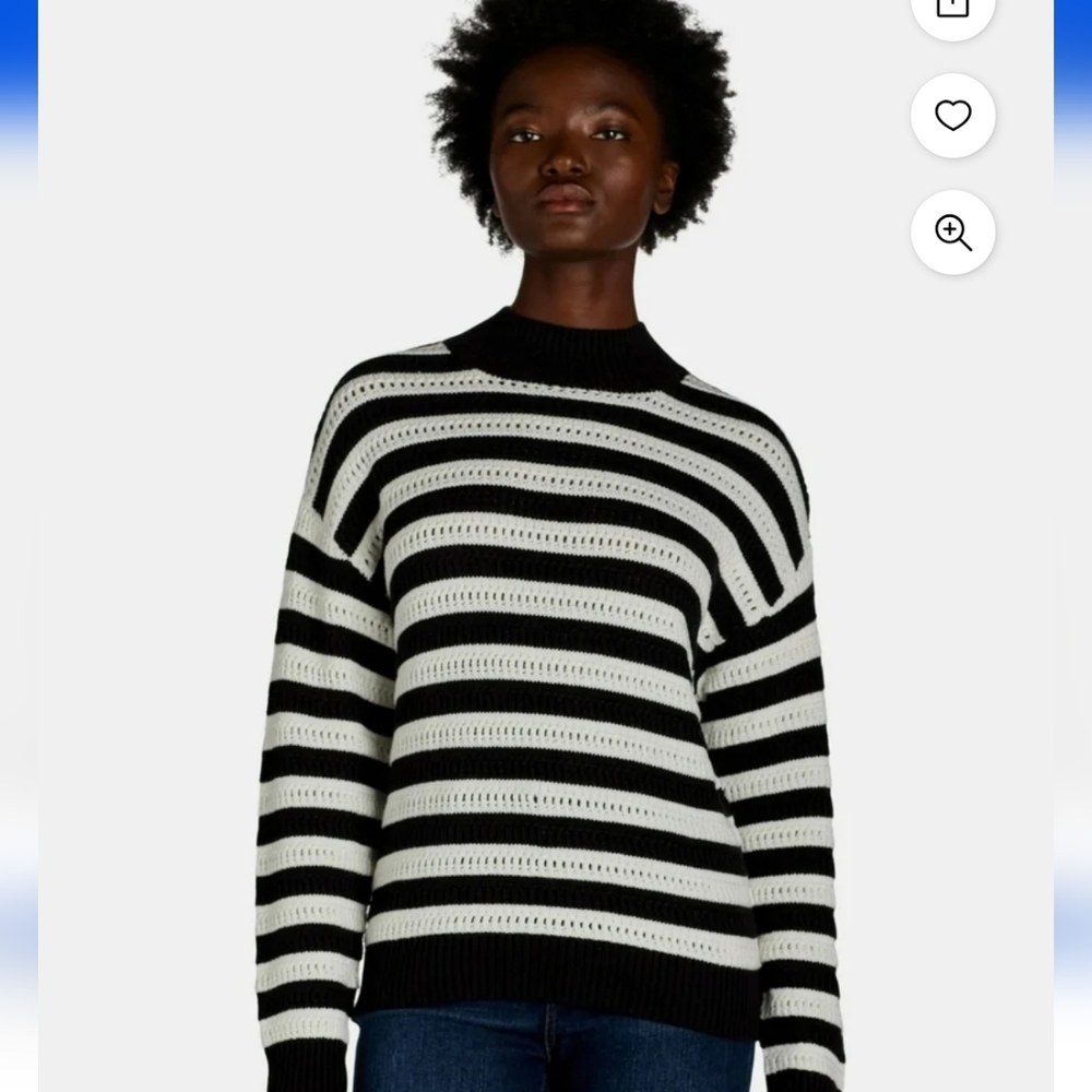 Striped Black and White Women's Sweater
